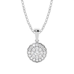 Shared Prong Setting Round Diamond Cluster Pendant
