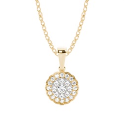 Shared Prong Setting Round Diamond Cluster Pendant