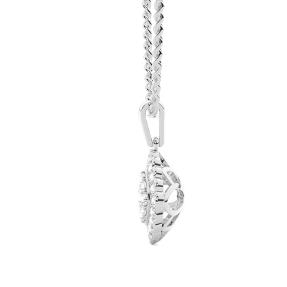 Shared Prong Setting Round Diamond Cluster Pendant