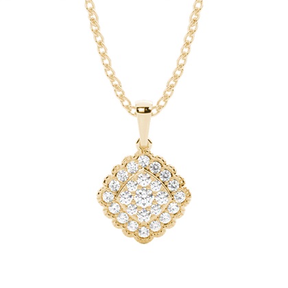 Shared Prong Setting Round Diamond Cluster Pendant