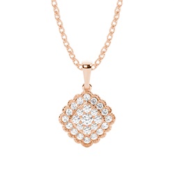 Shared Prong Setting Round Diamond Cluster Pendant