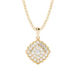 Shared Prong Setting Round Diamond Cluster Pendant