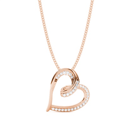 Rose Gold Heart Diamond Pendants