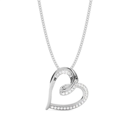 Micro Prong Diamond Heart Pendant