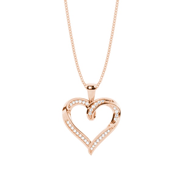 Micro Pave Diamond Heart Pendant