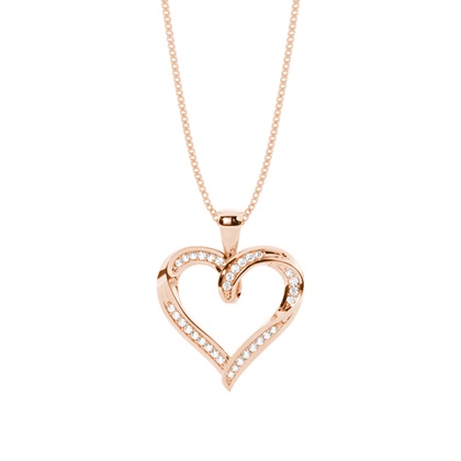 Rose Gold Heart Diamond Pendants