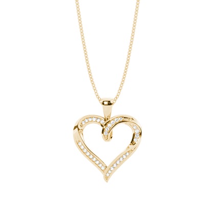 Yellow Gold Heart Diamond Pendants