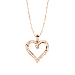 Micro Pave Diamant Herz Anhänger