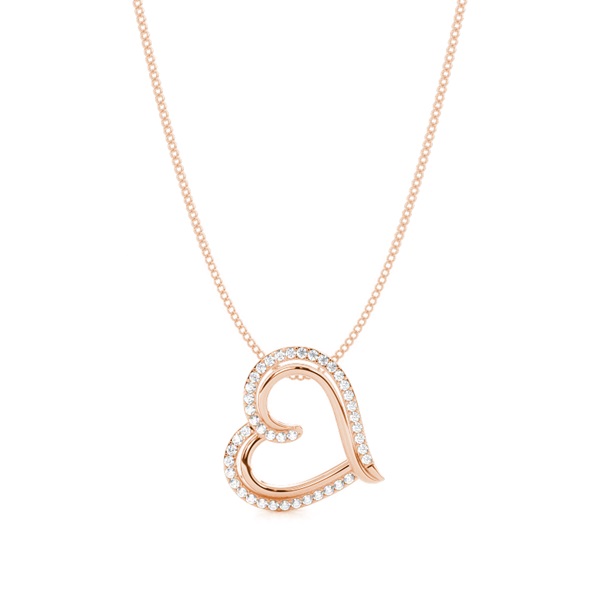 Micro Prong Diamond Heart Pendant