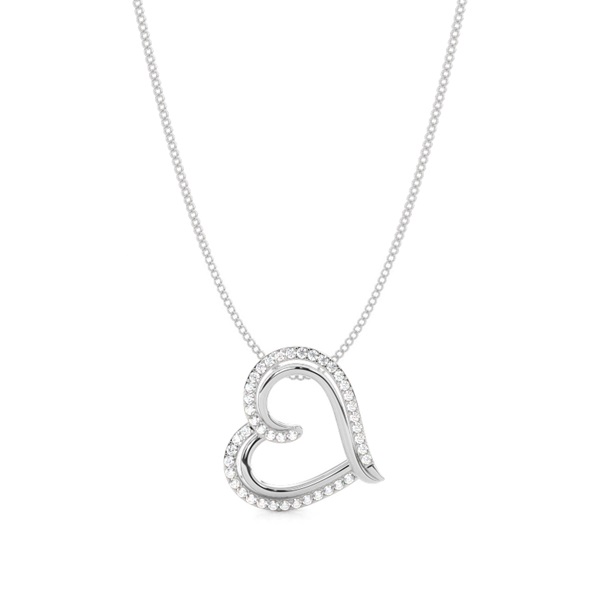 Micro Prong Diamond Heart Pendant