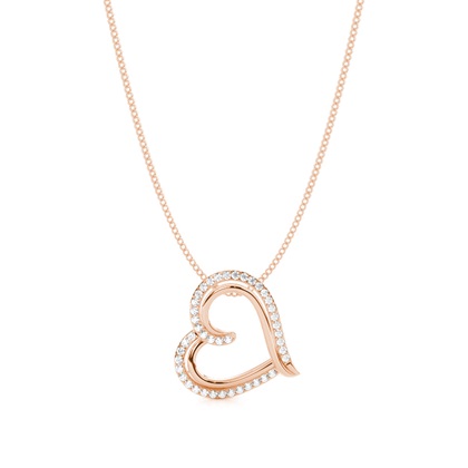 Rose Gold Heart Diamond Pendants