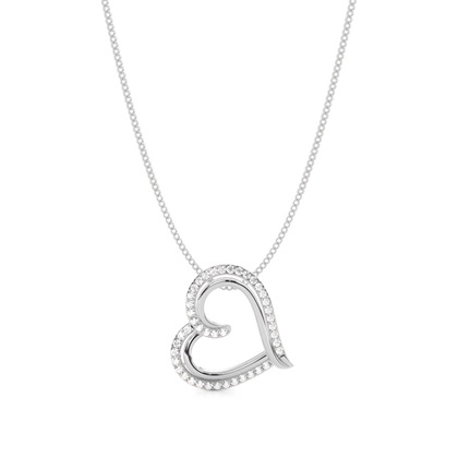 Micro Prong Diamond Heart Pendant