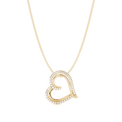 Yellow Gold Heart Diamond Pendants