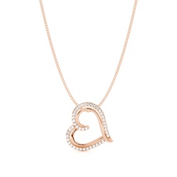 Micro Prong Diamond Heart Pendant