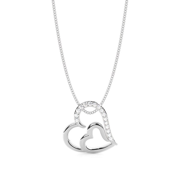 Micro Prong Diamond Heart Pendant