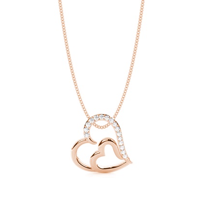 Rose Gold Heart Diamond Pendants