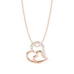 Micro Prong Diamond Heart Pendant