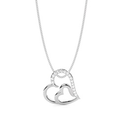 Micro Prong Diamant Herz Anhänger
