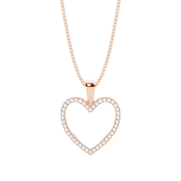 Micro Pave Diamond Heart Pendant