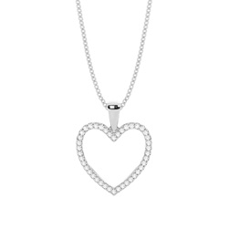 Micro Pave Diamant Herz Anhänger