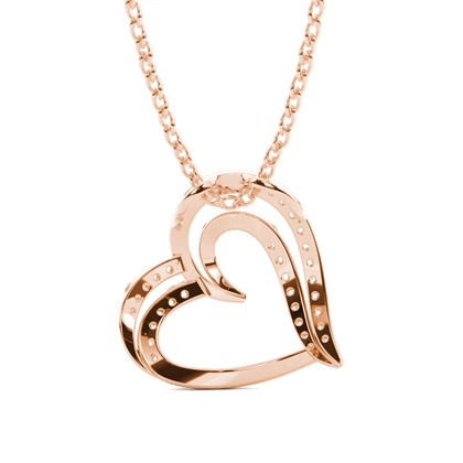 Herzförmiger Shared Prong Setting Anhänger