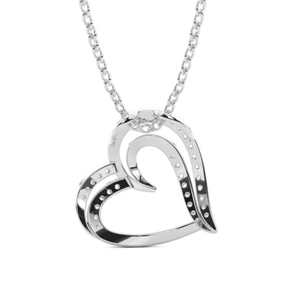 Herzförmiger Shared Prong Setting Anhänger