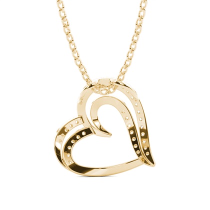 Herzförmiger Shared Prong Setting Anhänger