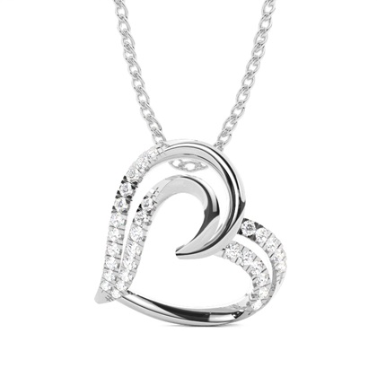 Heart shaped Shared Prong Setting Pendant