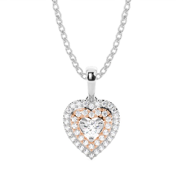 Heart shaped Shared Prong Setting Pendant