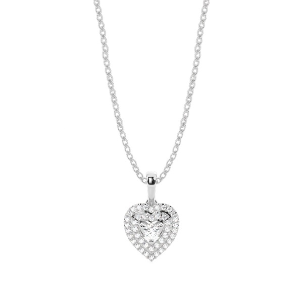 Heart shaped Shared Prong Setting Pendant