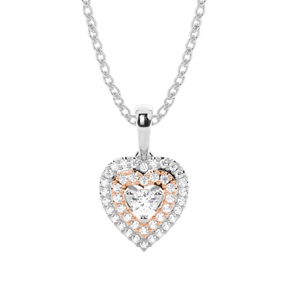 Rose Gold Heart Diamond Pendants