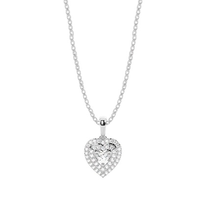 Heart shaped Shared Prong Setting Pendant
