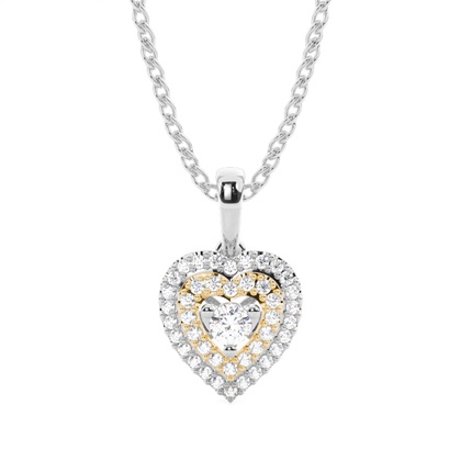 Yellow Gold Heart Diamond Pendants