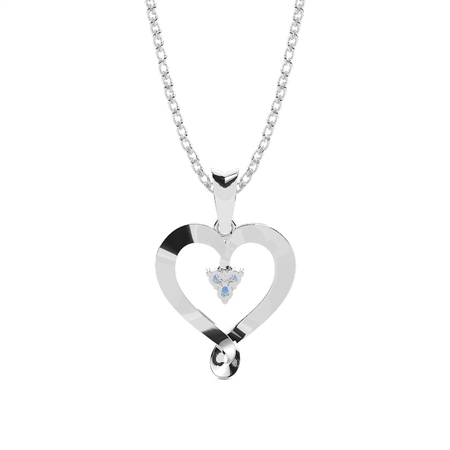 Zinkeneinstellung Blue Sapphire Heart Anhänger