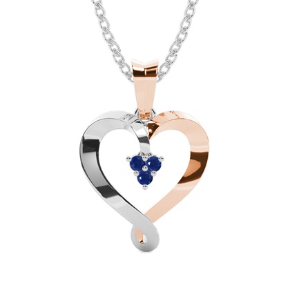 Rose Gold Heart Diamond Pendants