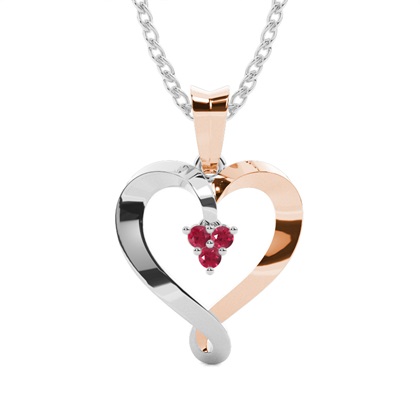 Prong Setting Ruby Heart Pendant