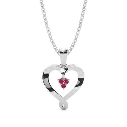 Prong Setting Ruby Heart Pendant