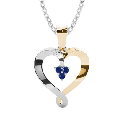 Yellow Gold Heart Diamond Pendants