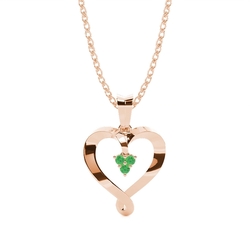Prong Setting Emerald Heart Pendant