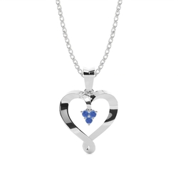 Zinkeneinstellung Blue Sapphire Heart Anhänger
