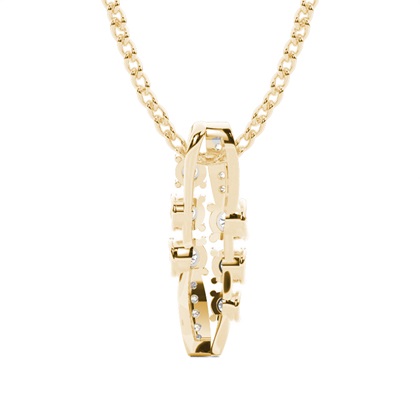 Illusion Plate Prong Setting Round Diamond Cluster Pendant