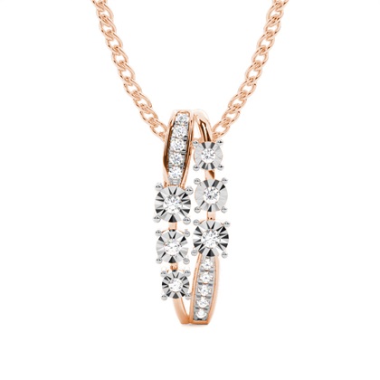 Rose Gold Cluster Diamond Pendants
