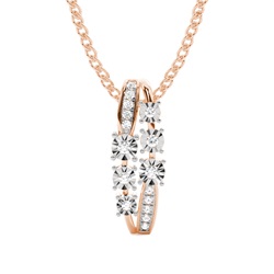 Illusion Plate Prong Setting Round Diamond Cluster Pendant