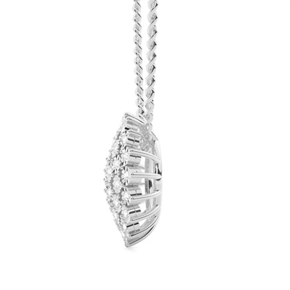 Illusion Plate Prong Setting Round Diamond Cluster Pendant
