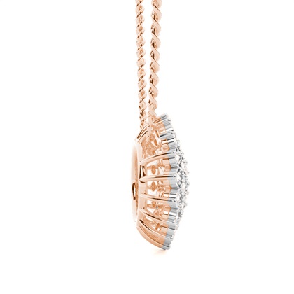 Illusionsplatte Prong-Einstellung Runder Diamant-Cluster-Anhänger