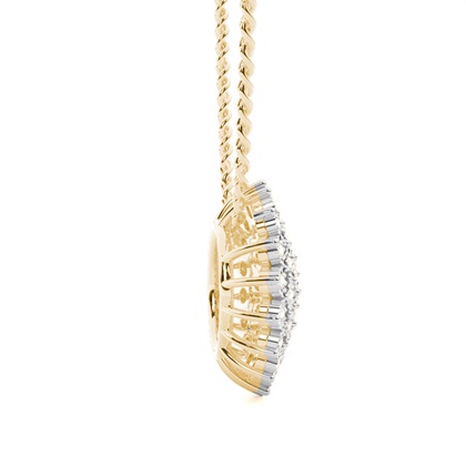 Illusionsplatte Prong-Einstellung Runder Diamant-Cluster-Anhänger