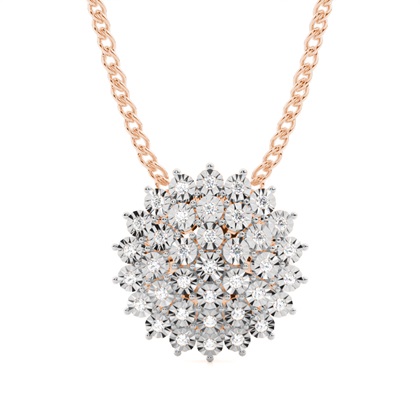 Rose Gold Cluster Diamond Pendants