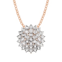 Illusion Plate Prong Setting Round Diamond Cluster Pendant