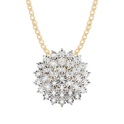 Illusion Plate Prong Setting Round Diamond Cluster Pendant
