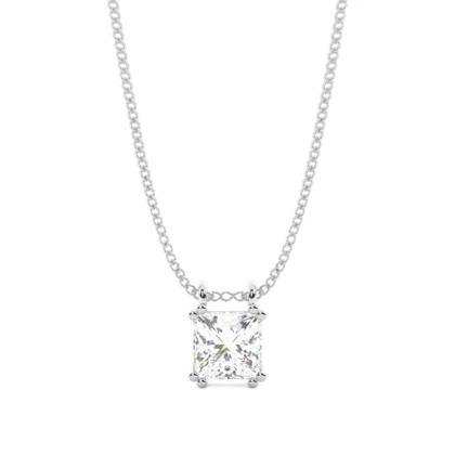 Princess Solitaire Diamond Pendants